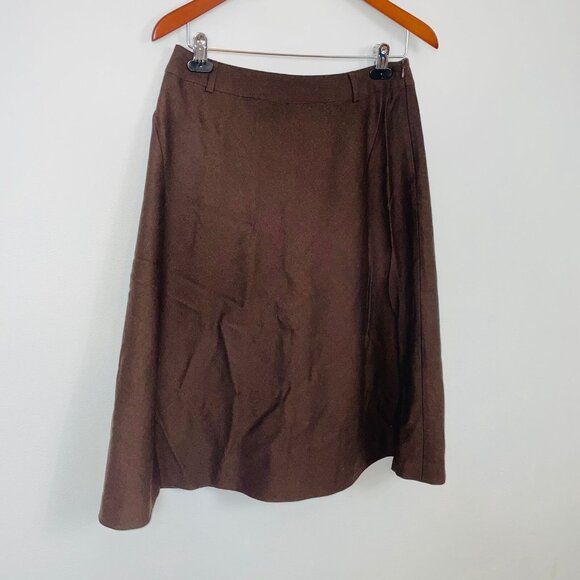 Talbots Womens Skirt Size10 Brown A Line Business Lined Knee Length Stretch Wool - Picture 9 of 9